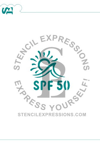 SPF 50 Sunscreen / Sunshine Bottle Sentiment Stencil Digital Design