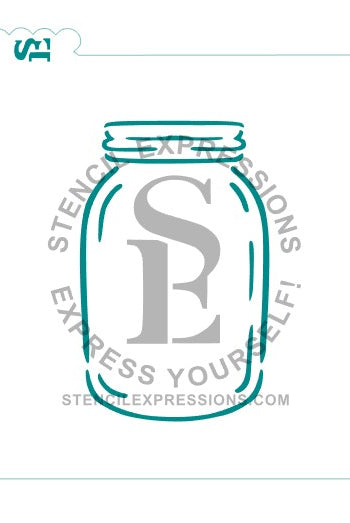 Mason / Ball Jar w-Lemon Outline / PYO Digital Design *