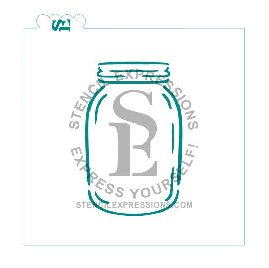 Mason / Ball Jar w-Lemon Outline / PYO Digital Design *