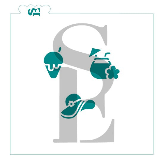 Summer Sweets And Beach Hat Minis Digital Download Cookie Stencil