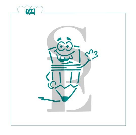 Pencil Guy Waving PYO Digital Design