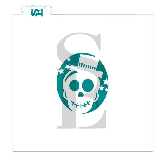 Halloween Top Hat Sugar Skull Reverse Digital Design