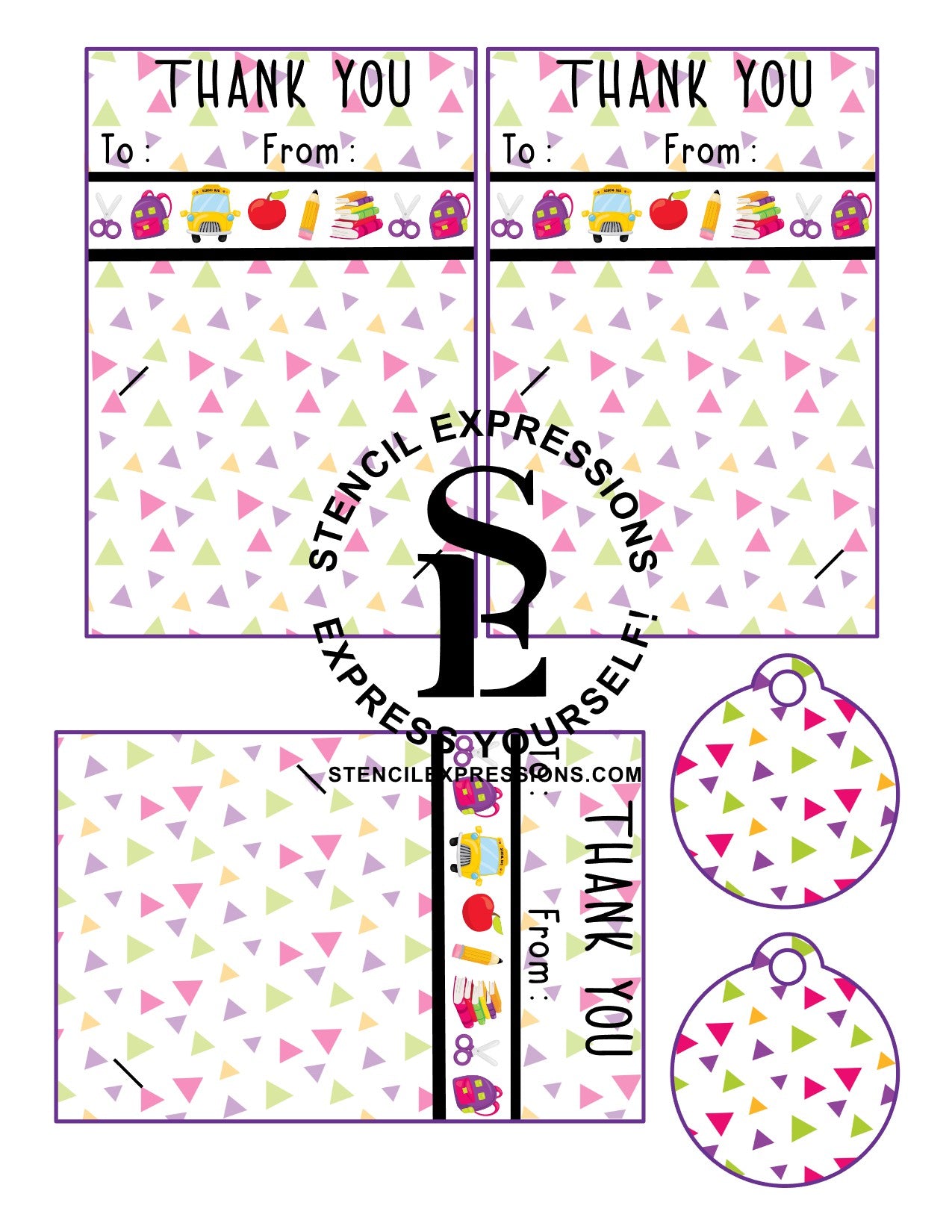 eacher Appreciation THANK YOU Cookie / Craft Gift Card and Tag Printable Digital Design