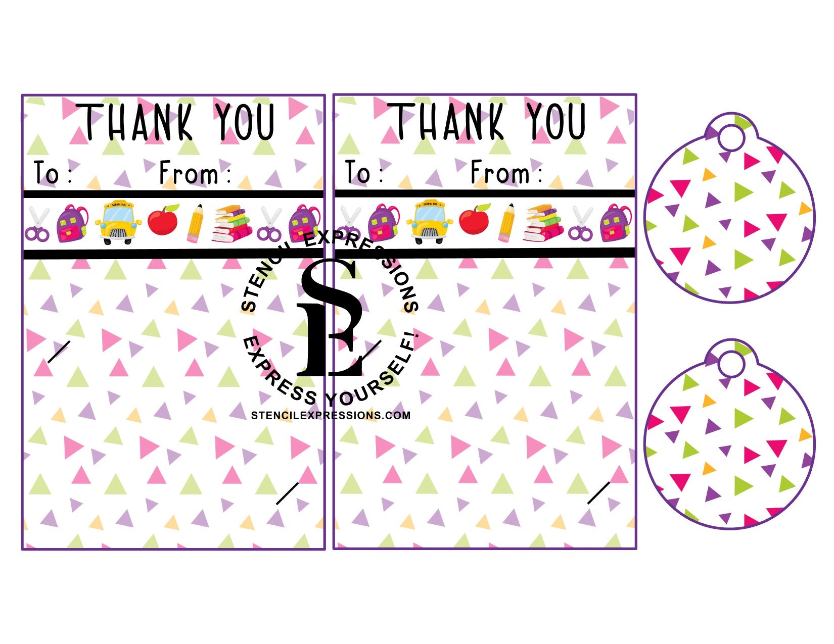 Teacher Appreciation Cookie / Craft Gift Card and Tag Set Digital Design Printables