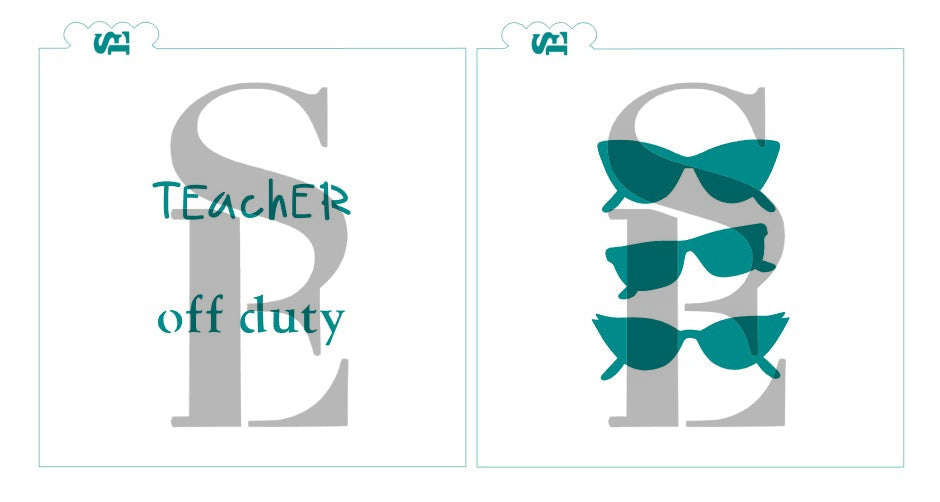 Teacher Off Duty with Sunglasses Bundle Digital Design Cookie stencil