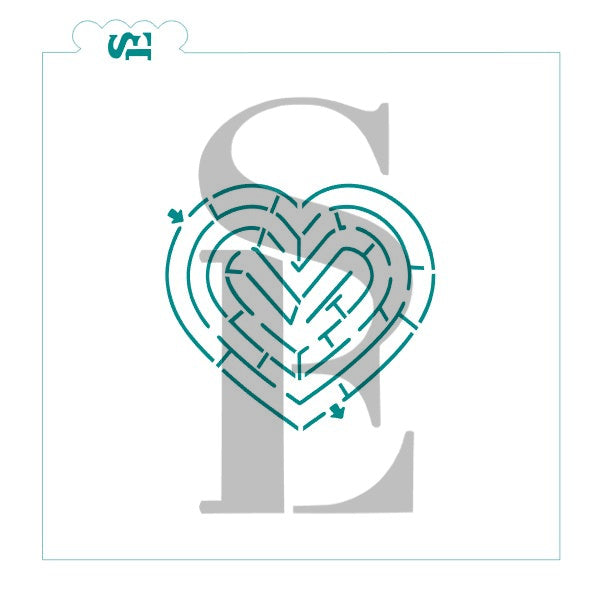 Heart Interactive PYO Maze Digital Design Stencil