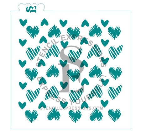 Artsy Hearts Background Digital Design Download Both Single and Layered Versions *