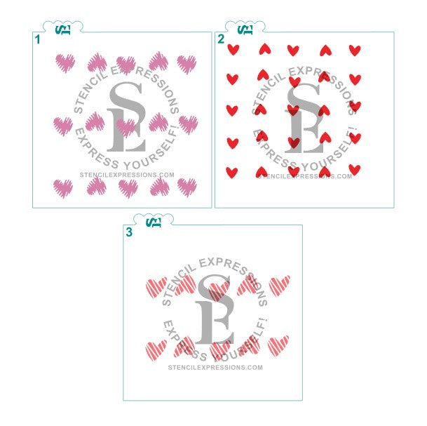 Artsy Hearts Background Digital Design Download Both Single and Layered Versions *