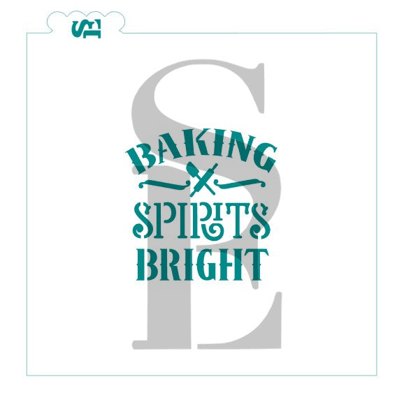 Baking Spirits Bright Christmas Digital Stencil Design