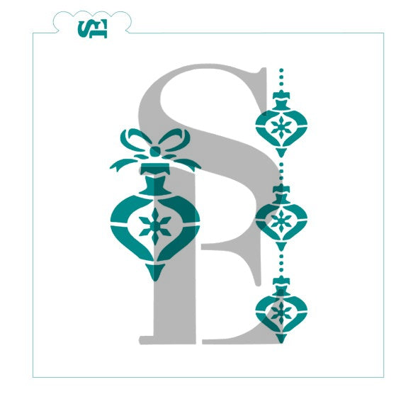 Vintage Ornament w/ bonus Cookie Sticks Stencil for Cookies, Cakes & Culinar