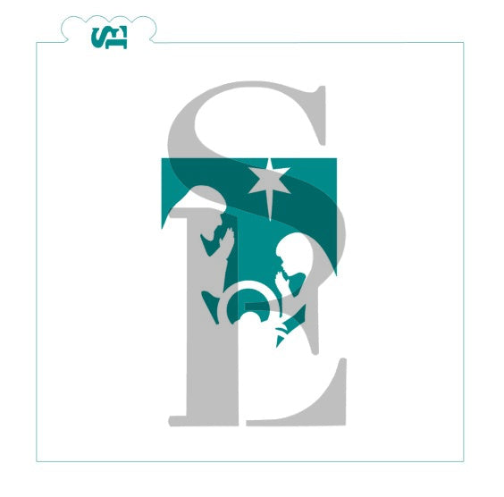 Nativity Silhouette #2 Reverse Stencil for Cookies, Cakes & Culinary