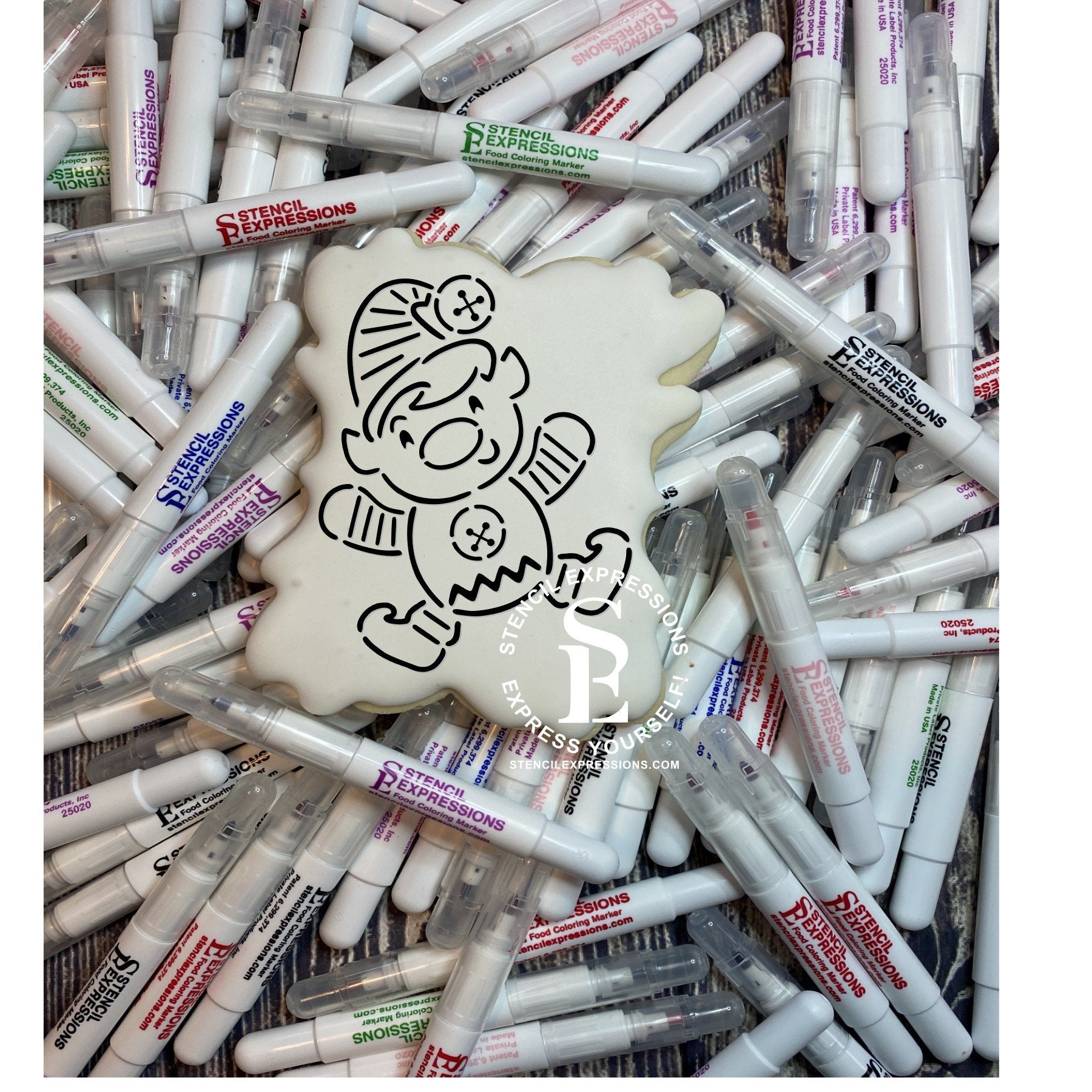 Adorable Celebrating Elf PYO Stencil SVG Digital Design Download includes Shaped template *