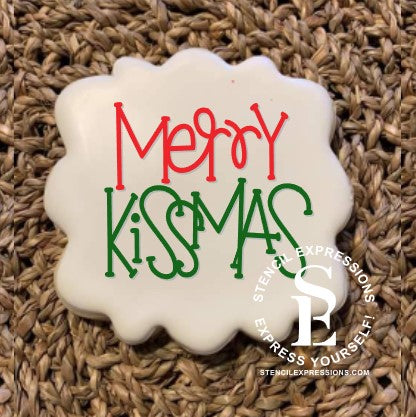 Merry KissMas SILKSCREEN Sentiment Digital Design *