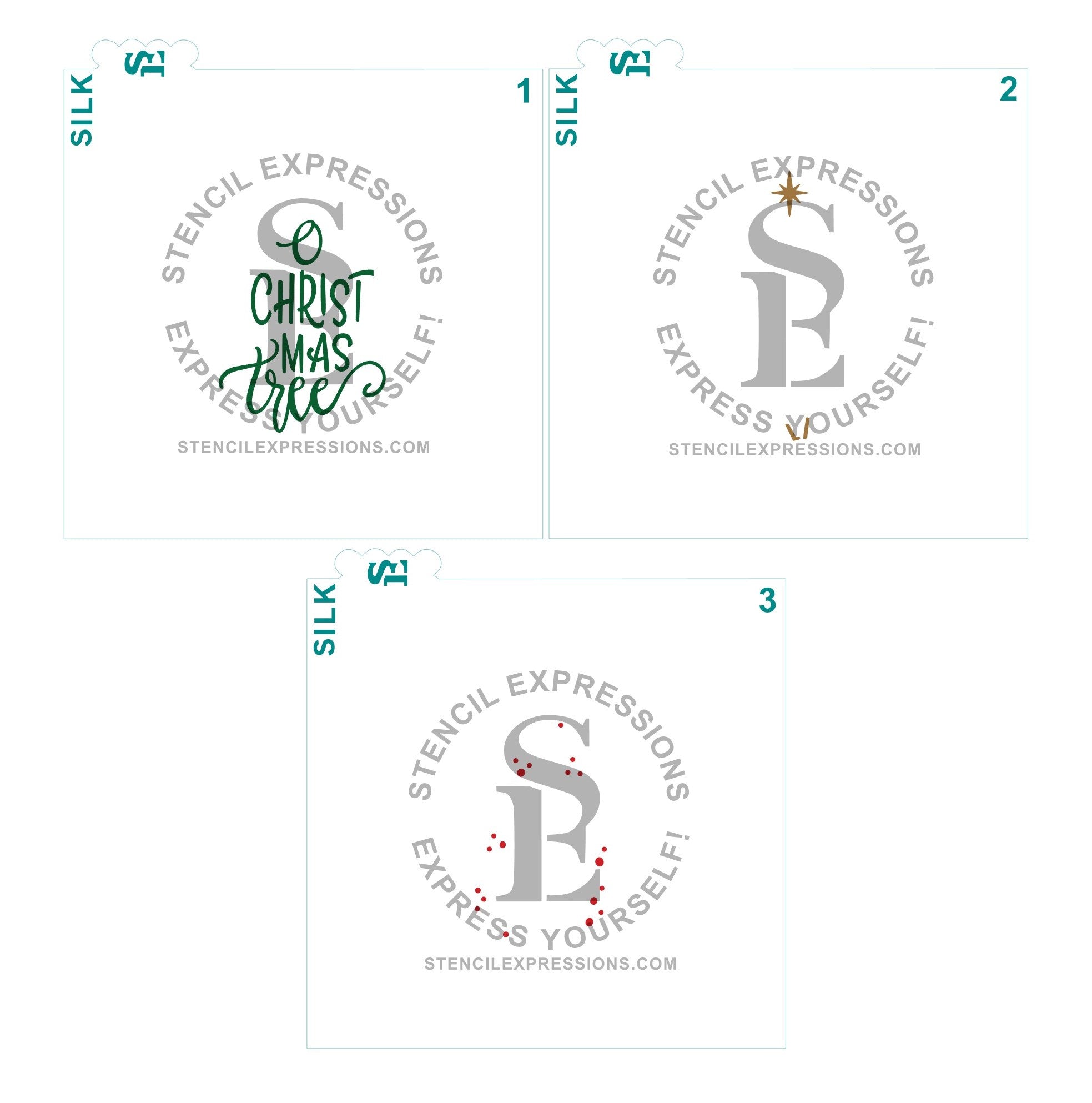 O Christmas Tree Layered SILKSCREEN Digital Design *