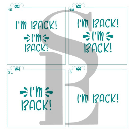 I'm Back! Elf Sentiment Stencil for Cookies, Cakes & Culinary