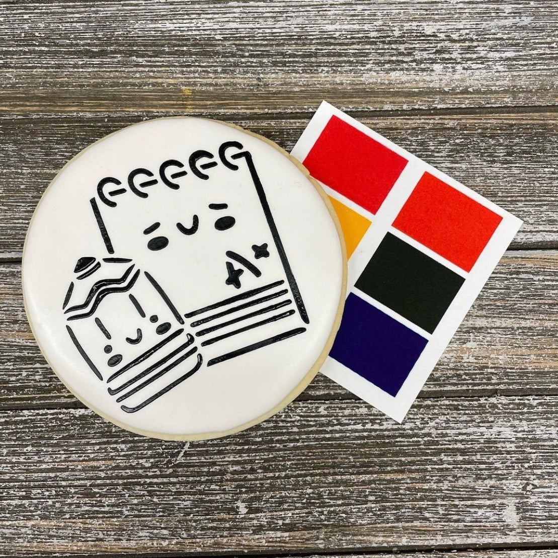school supplies cookie PYO design digital