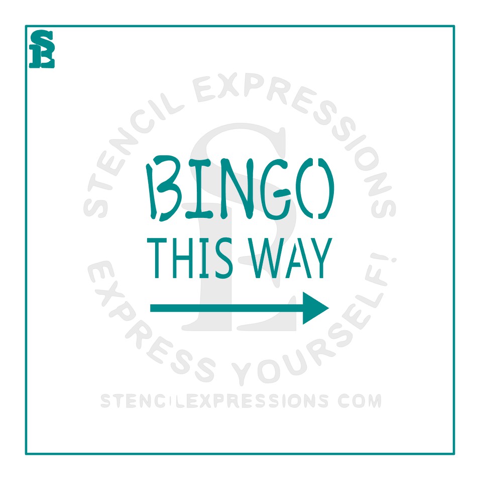 Bingo This Way Sentiment Stencil Digital Design |