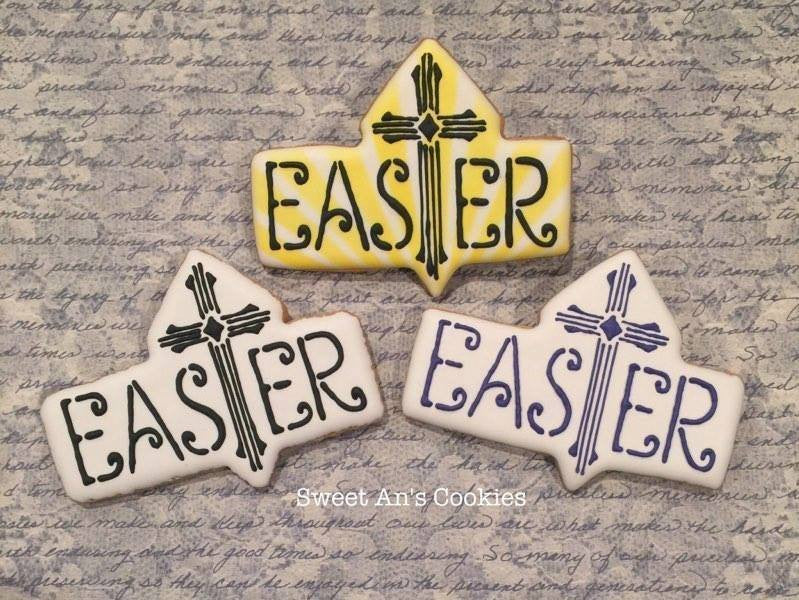 Sweet An's Cookies Easter Cross Digital Download Cookie Stencil