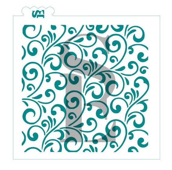 Swirly Background Stencil for Cookies, Cakes & Culinary