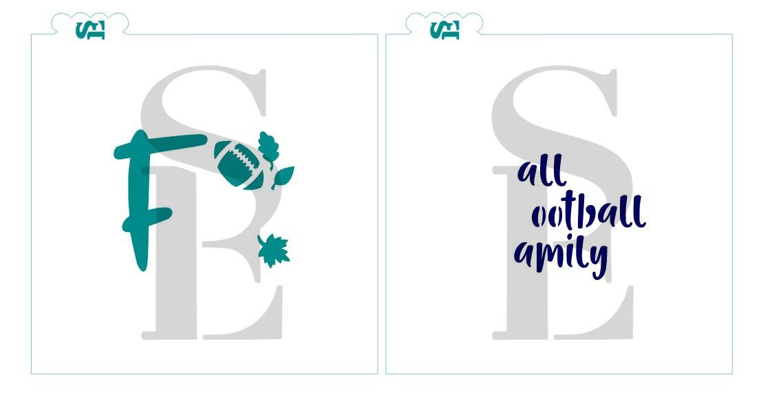Fall Football Family, Single and Layered Design Cookie Stencil