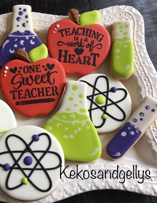 One Sweet Teacher w/ Pencil Cookie Stick Stencil for Cookies, Cakes & Culinary