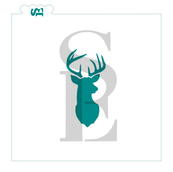 Deer Head Silhouette Digital Design cookie stencil