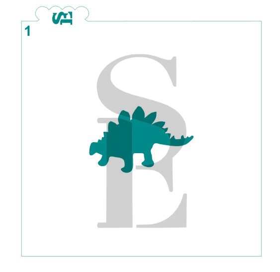 Dinosaur Silhouettes Digital Design cookie stencil