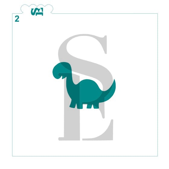Dinosaur Silhouettes Digital Design cookie stencil