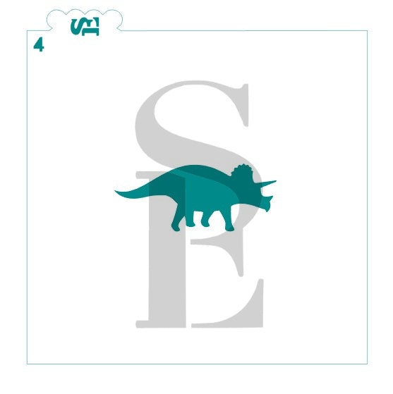 Dinosaur Silhouettes Digital Design cookie stencil