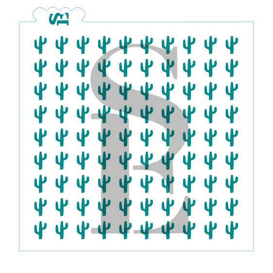 Cactus #1 Straight Background digital design cookie Stencil 