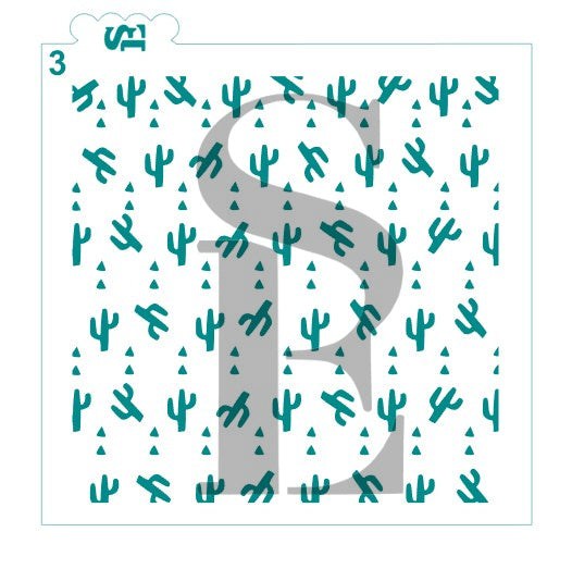 Cactus #3 Scattered Southwest Background Digital Design