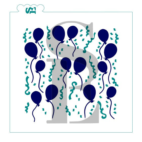 Balloons and Confetti Background Digital Design Birthday Celebration