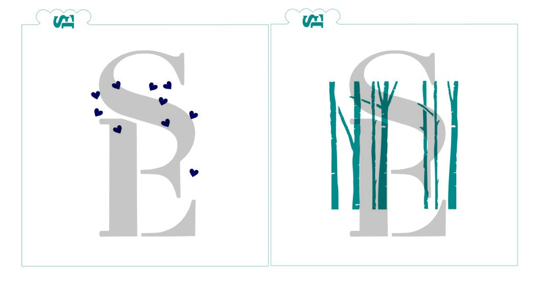 Birch Trees and Hearts Digital Design