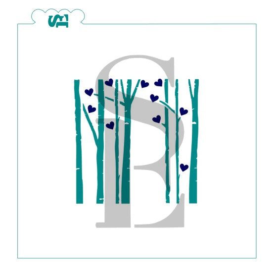 Birch Trees and Hearts Digital Design