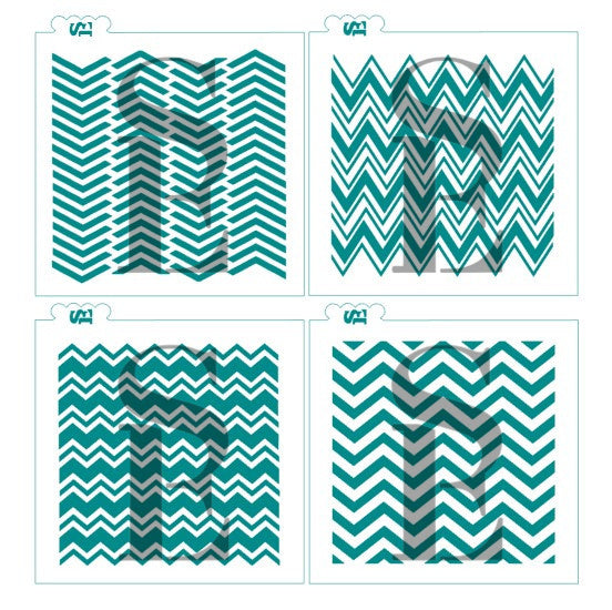 Chevron Bundle of 4 Backgrounds Digital Design cookie stencil