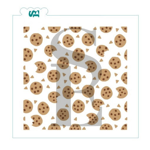 Chocolate Chip Cookie Layered Background Digital Design cookie stencil
