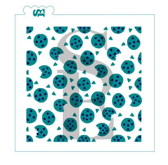 Chocolate Chip Cookie Layered Background Digital Design cookie stencil