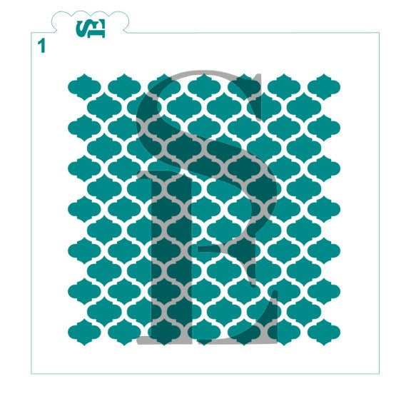 Moroccan Quatrefoil Background #1 and #2 Bundle Digital Design Cookie Stencil