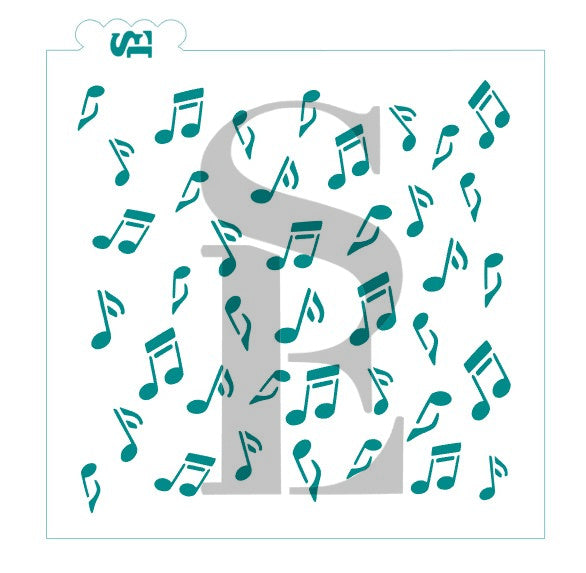 Music Notes Background Digital Design Cookie Stencil