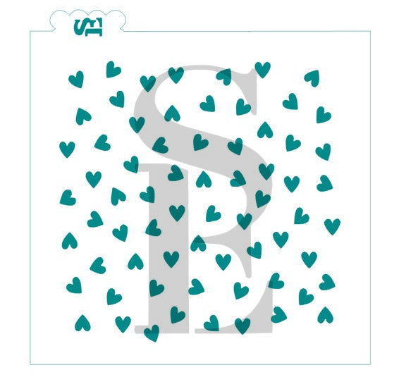 Scattered Mini Hearts Background Bundle Digital Design Cookie Stencil