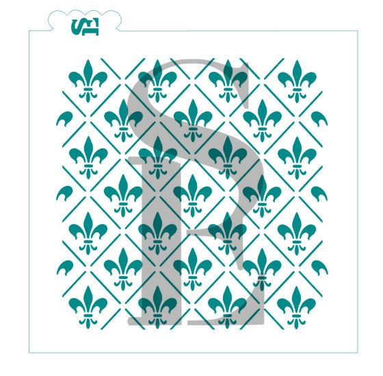 Fleur De Lis #2 Background Stencil for Cookies, Cakes & Culinary