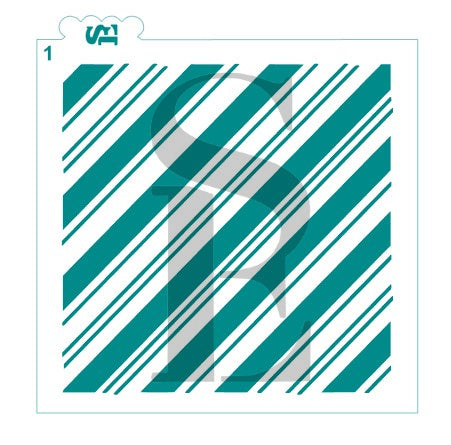 Stripe #1-3 Candy Cane Backgrounds Stencil Bundle for Cookies, Cakes & Culinary Digital