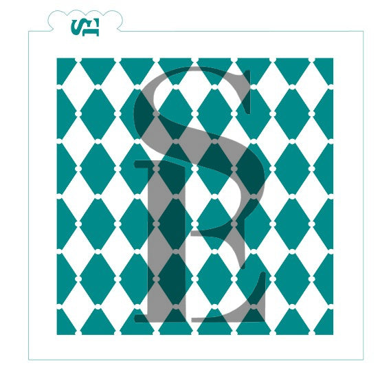 Harlequin and Dot Background Stencil for Cookies, Cakes & Culinary