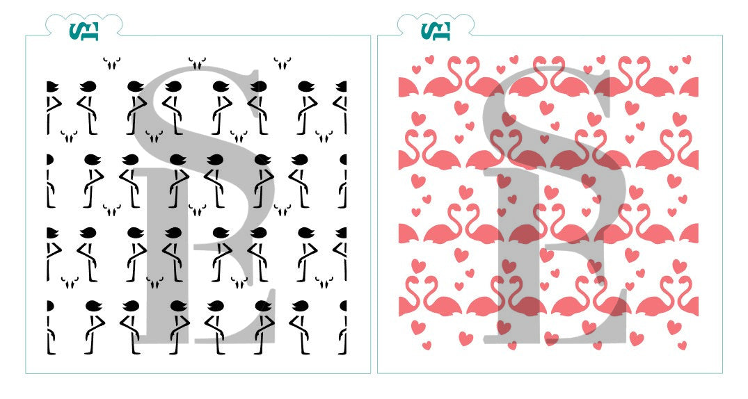 Flamingo Background Layered Set Digital Design