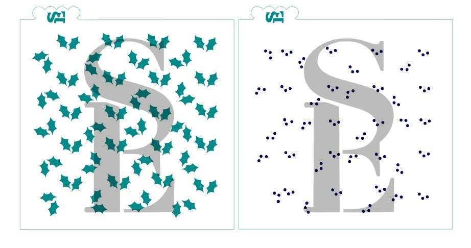 Holly Scattered, Single and Layered Background Digital Design