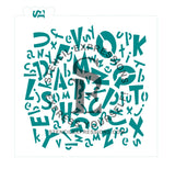 Alphabet Soup Background Stencil Digital Design Single and Layered Set of 2 included