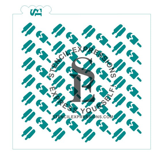 Popsicles Background Stencil Digital Design