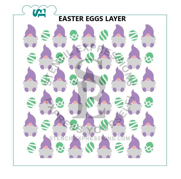 Gnome Background Easter Egg ADD-ON Layer for Cookies Cakes Culinary