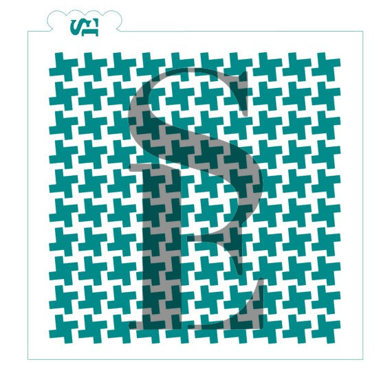 Houndstooth Large Background Stencil for Cookies, Cakes & Culinary