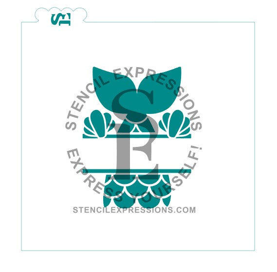 Mermaid Personalizable Split Plaque Stencil For Cookies, Cakes, Culinary